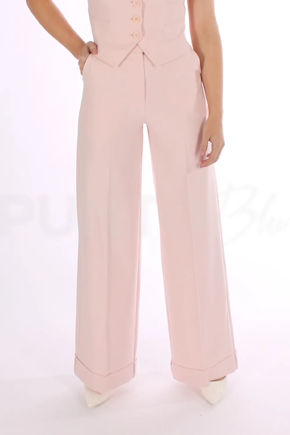 FRACOMINA | PANTALONE A PALAZZO FLARE IN ESSUTO TECNICO  - Punto Blu